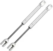 Motoforti Universal Lift Supports Struts Gas Spring 10inch/254mm 35Ib/160N/16kg Metal Silver Tone 2Pcs