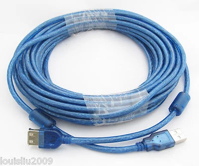 1pc USB 2.0 A Male to USB A Female Extension Cable Blue 10M 33ft for PC Laptop