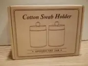 Two Pack Clear Apothecary Jars Qtip Holder for Bathroom Cotton Balls Cotton Swab