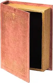 [Vintiquewise] Decorative Vintage Book Shaped Trinket Storage Box - Brown