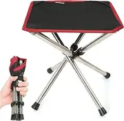 Rock Cloud Mini Portable Camping Chair Ultralight Folding Stool Collapsible (28x28x31cm) Travel Stool Backpacking Chairs Outdoor for Camp Hiking Picnic Fishing BBQ(Red)
