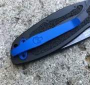 Matte Blue Titanium Deep Carry Pocket Clip For Kershaw Blur Pocket Knife 1670
