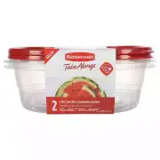 Rubbermaid TakeAlongs 11.7 Cup Food Storage Containers, Set of 2, Red FREE SHIP