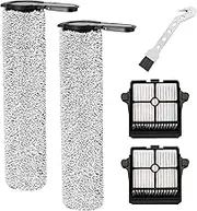 Fixbetter Brush Roll and Filter for Tineco Floor One S7 Steam Cleaner Replacement Parts, 2 Brush Rollers + 2 Filters + 1 Cleaning Brush