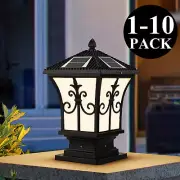 1-10 PACK Solar LED Post Light Lamp Yard Driveway Fence Outdoor Pillar Lights US