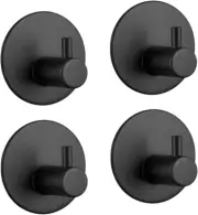 3M Adhesive Hooks Self Adhesive Black Wall Mount Hook for Key Robe Coat Towel S