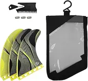 AQUBONA Surfboard Fins, G5 G7 Fiberglass Honeycomb Thruster Fin Set, Double Single Tab Fins for Stand up Paddleboard, Longboard with Comb Screws Bag