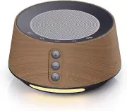 BGOVERSS White Noise Sound Machine with 14 Soothing Sounds and 10 Levels Wood