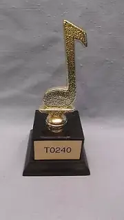 heavy weight die cast music note trophy black marble base