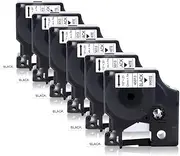 Topcolor 6-Pack 45013 Tape Compatible with Dymo 160 Label Maker Refill 1/2 Inch Black on White D1 Label Tape 45013 a45013 45013s S0720530 for LabelManager 280 160 420P 220P 210D 360D 450D, 23 Feet