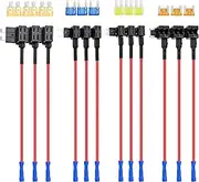 Nilight 12 Pack 12V Car Add-a-Circuit Fuse Tap Standard Mini Micro2 and Low Profile Fuse Taps 4 Types ATO ATC ATM APM Fuse Holder for Cars Trucks Boats