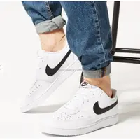 在飛比找蝦皮購物優惠-Nike Court Vision 白黑勾 低幫休閒百搭板鞋