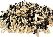 HanYoer Adjustable Copper Atomizing Nozzle, Drip Irrigation Sprayer, Micro Nozzle Garden Cooling Irrigation Equipment (25 pcs)(Black+Gold 01)