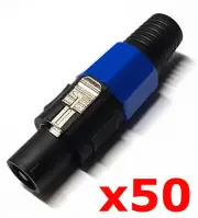 50 Pack Lot Male 4 Pole Conductor Cable Connector for SPEAKON Audio Loudspeaker