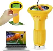 Microscope for Kids, Mini with 2'' Inch Screen - 200x Zoom Pocket Handheld Camera, Christmas Birthday Gifts for Age 3 4 5 6 7 8 9 10 11 12 Girls Boys