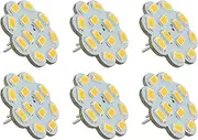 Gu4 G4 Bi Pin LED Light Bulb Back Pin Bulbs AC DC 8V 12V 24V 30V for JC Halogen 2 Pin Lamps of Vehicle Boat Yacht RV Camper Trailer & Other Low Volt Home Lighting System WARM WHITE 6W (PACK OF 6)