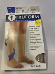 Truform 20-30 Below Knee Compression Stockings Open Toe Beige