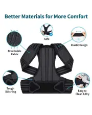 Dorsum Tech Back Brace Posture Corrector Lumbar Shoulder Support Pain Relief M