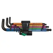 Wera Multicolour Hex + Ball End Metric L-Key Clip Set 073593