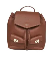 drawstring flap backpack One size Brown