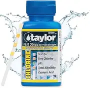 Taylor S-1401, 4-in-1 Pool and Spa Test Strips for Free Chlorine, pH, Total Alkalinity, & Cyanuric Acid, 50 Test Strips, Quick & Easy Water Testing | Made in The USA