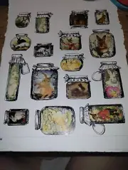 16 Rabbit jar Ephemera Junk Journal Scrapbook USA Seller