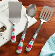 The Pioneer Woman SWEET ROSE Spoon Spatula & Turner 3-Pc Kitchen Tool Set NWT!