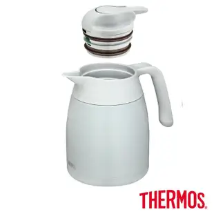 【THERMOS膳魔師】不鏽鋼迷霧綠按壓式真空保溫壺1000ml(THV-1000-GR)