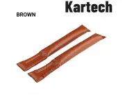 2x Kartech Car Seat Gap Filler Leakproof Blocker PU Leather Spacer Protector - Brown
