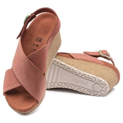 Papillio Birkenstock Samira Nubuck Leather Red Rivets EU 39 US 8