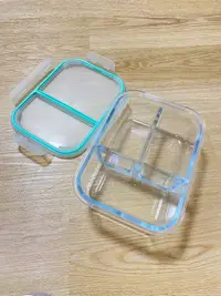 在飛比找露天拍賣優惠-三入組)二手玻璃保鮮盒 分隔保鮮盒 圓形保鮮盒 食物分裝 耐