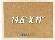 14.6 inches x 11 inches Frame Cork Board for Bulletin Board, Home Decor, Office, School, Message Board and Include Installation kit, Push pins.