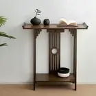 Narrow Console Table Chic Accent Sofa Table with Drawer Bottom Shelf f/ Entryway