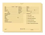 Deal jacket - Buff - Auto Car Dealer Record Envelope • Qty 500