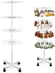 [ymonoe] Retail Display Stand Spinning Display Stand,Craft Show Racks,Store Display Shelves,Adjustable Rotating Stand,Hats Jewelry Keychain Craft Show Rack with Hooks for Malls,Malls Showroom Storage Holder