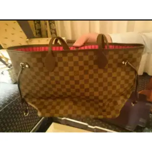 LV N41359 經典Damier棋盤格Neverfull PM肩背子母包