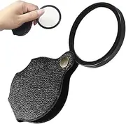 20X Pocket Magnifier, Rotating Folding HD Mini Portable for Reading Student Pocket Magnifier(Black)