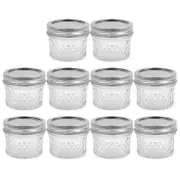 Silver Lid 12x Clear Square Glass Jars Spice Herb Seasoning Condiment Storage Container
