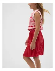[Seed Heritage] Pleated Skirt in Chilli Red
