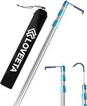 6.3 Ft Cargo Grabber Reach Retriever Tool - 2.0 New Upgraded Extendable Pickup Truck Bed Accessories, Multi-Use Truck Bed Reach Tool (Titanium Silver) - 2 Hooks