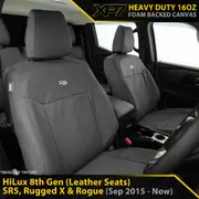 Toyota Hilux 8th Gen - SR5, Rugged X & Rogue with Leather Seats - XP7 Heavy-Duty Canvas 2x Front Seat Covers (Available)