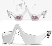 Under-Eye Red Light Therapy Device, 3D Contour Eye Massager for Dark Circles, Relieving Eyes Fatigue, Massager Eyes Bag Remover for Reduce Dark Circl (White-B)