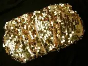 `New JOAN RIVERS Gold Sequins Evening Clutch Purse 14" x 7.5" Roomy Sparkle Glam
