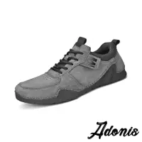 在飛比找momo購物網優惠-【Adonis】真皮休閒鞋 磨砂休閒鞋/真皮頭層豚皮磨砂質感