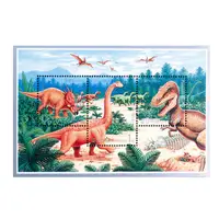 在飛比找蝦皮購物優惠-(C2414)北韓2000年世界郵展古代動物恐龍小全張郵票