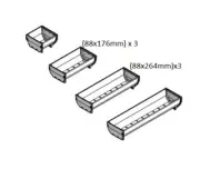 Blum Orga-Line Mixed Container Set(264mmx3; 176mmx3)