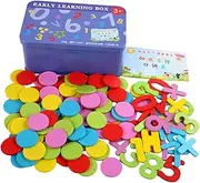 Hohopeti 1 Box Colorful Math Learning Counters for Educational for Sorting Counting Patterning Safe Material for Home Classroom Use Present for Birthdays Holidays