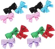BELLIFFY 12Pcs Mini Bow Appliques for DIY Craft Projects Versatile Bowtie Embellishments for Hair Decoration Sewing Stylish Sequin Design Random Colors