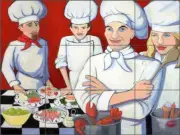 Chef Tile Backsplash Ceramic Mural Harrison Kitchen Food Art JHA019