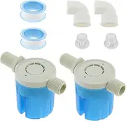PNXKTXO Automatic Water Level Control Valve, 2 Pack 1/2" NPT Male Inlet, Blue Float Valve for Water Tanks, Swimming Pools, Aquariums, Solar Powered, Internal Design